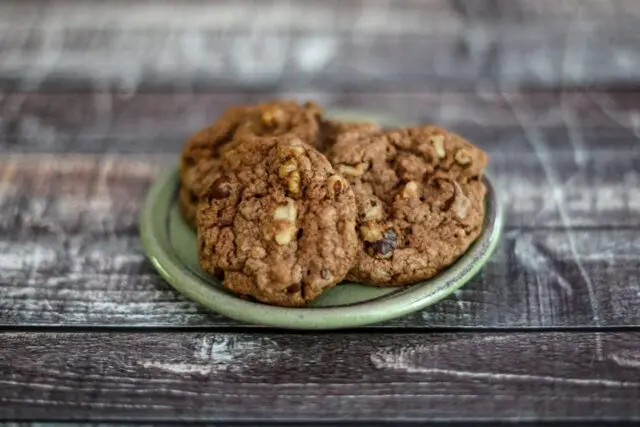 5 ingredient cake mix double chocolate chip cookies on a plate