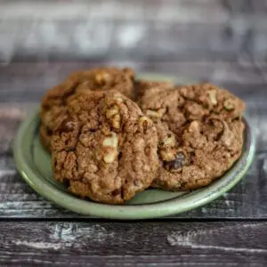 double chocolate chip cookies on a plate