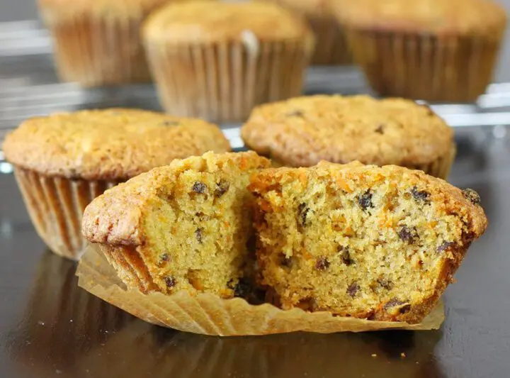 carrot muffins with raisins and walnuts