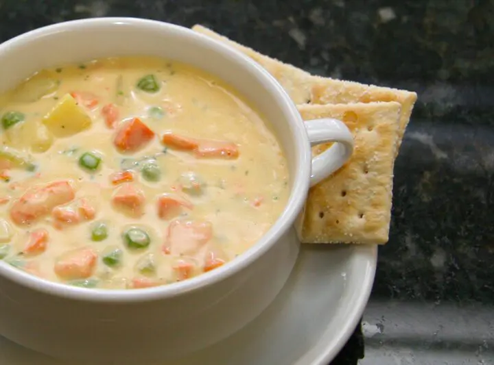 salmon chowder made with fresh salmon