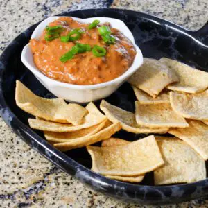 chili cheese dip and chips