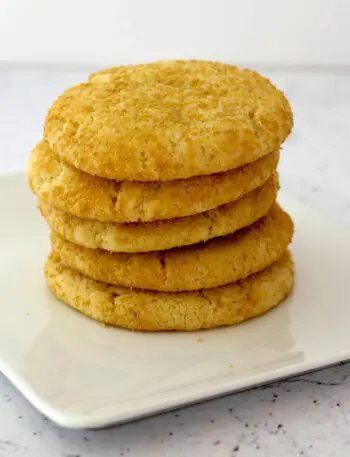 a stack of chewy sugar cookies