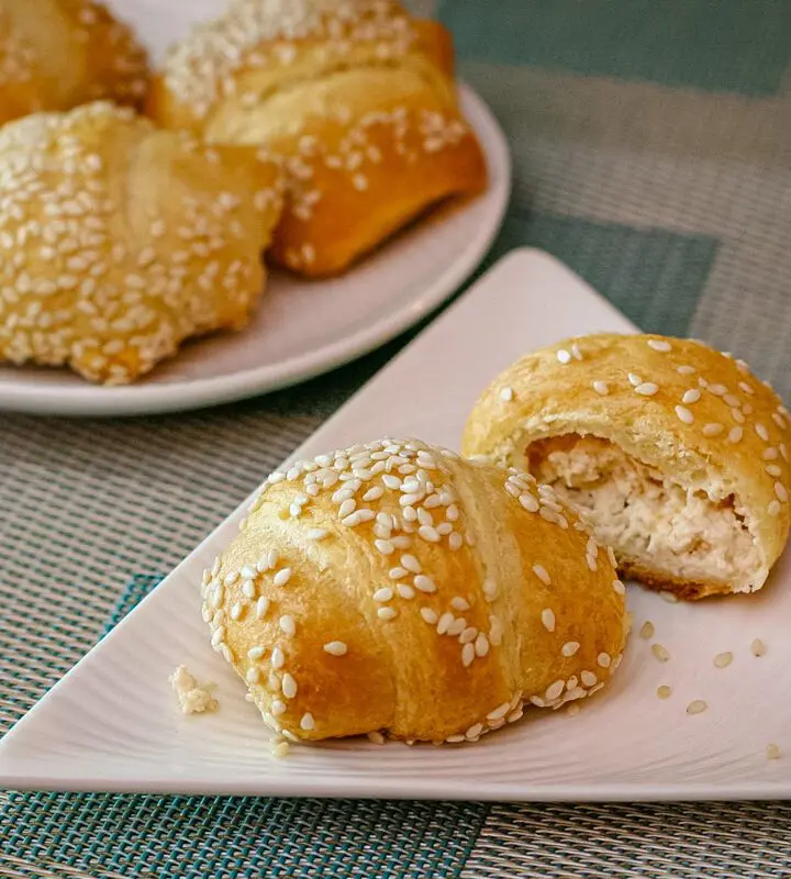 chicken crescent roll bites on a plate