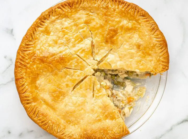 best chicken pot pie with top crust and chicken filling