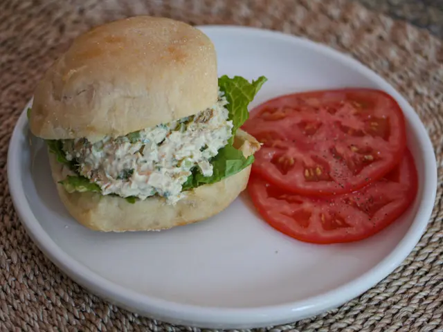 chicken salad in a bun