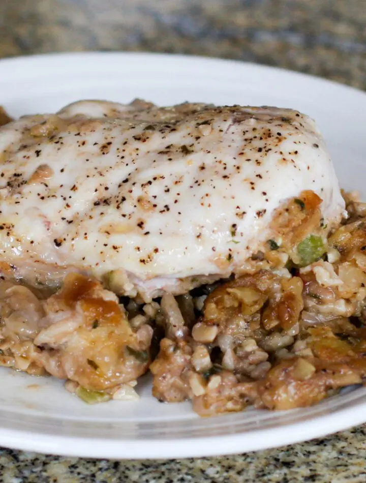 chicken breasts stuffed with walnut dressing