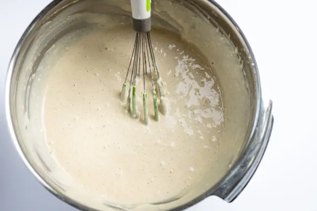 Chocolate chip sheet pan pancake batter.