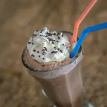 chocolate ice cream soda with whipped cream