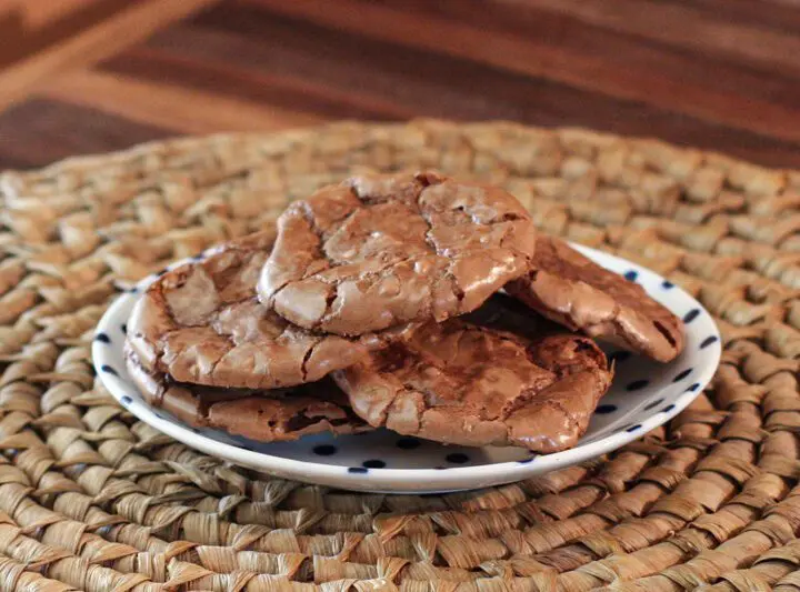 chocolate meringue cookies on a plate