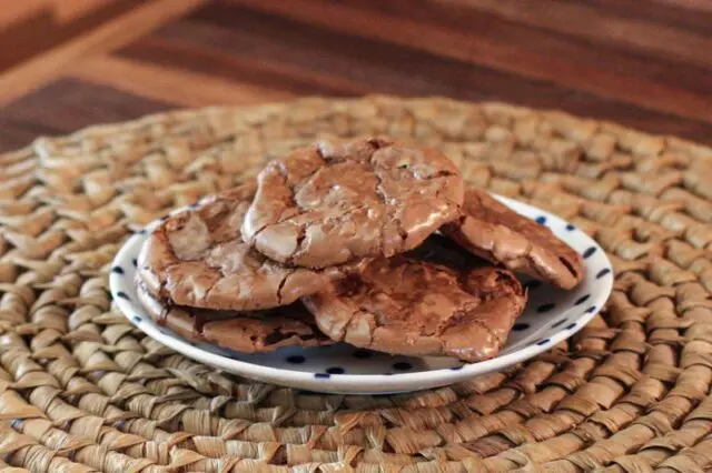 chocolate meringue cookies on a plate