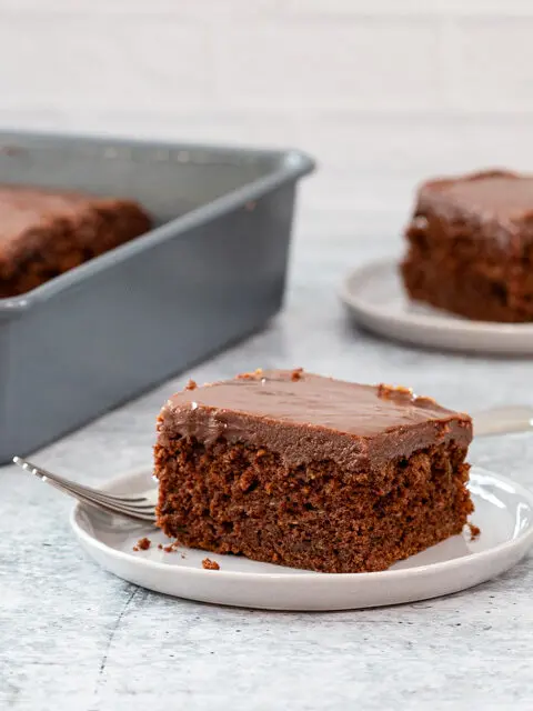 slice of chocolate zucchini cake