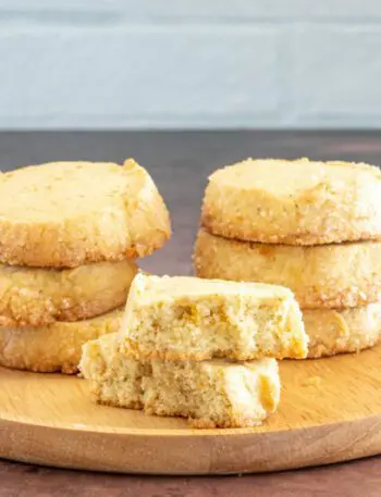 citrus cardamom sable cookies on a plate