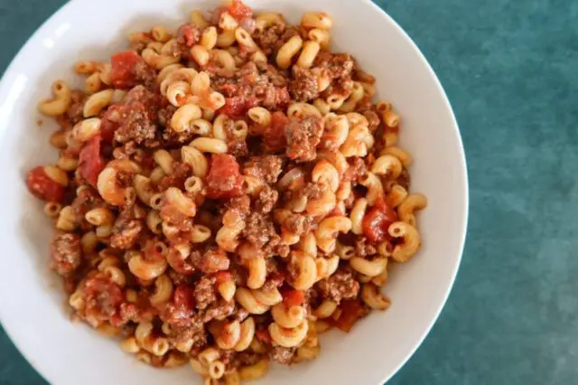 closeup of american chop suey