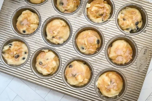 blueberry muffins ready to bake