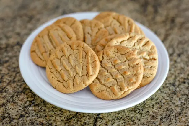 classic peanut butter cookies on a plate