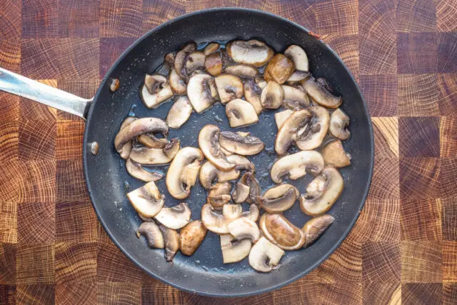 Sauteed mushrooms for a company chicken recipe.