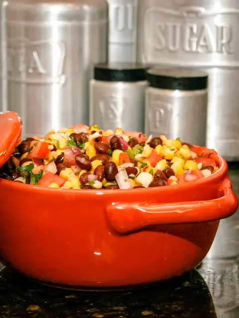 corn and black bean salsa in bowl