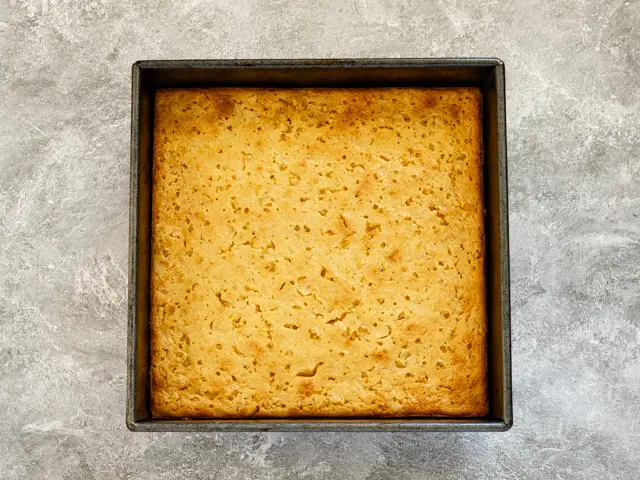 cornbread casserole prep, baked