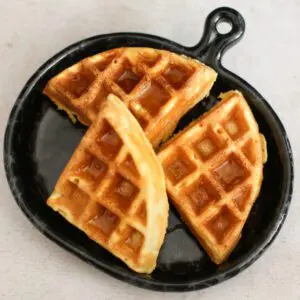 cornbread waffles on a serving plate