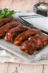 Platter of country-style BBQ ribs