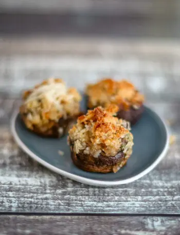 stuffed mushrooms on appetizer plate