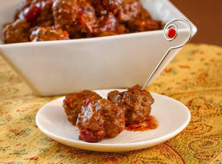 slow cooker cranberry meatballs appetizer