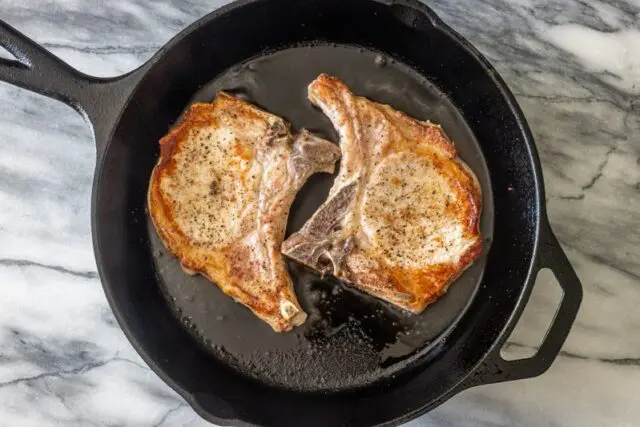 seared pork chops