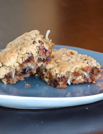 chewy, moist date blondies