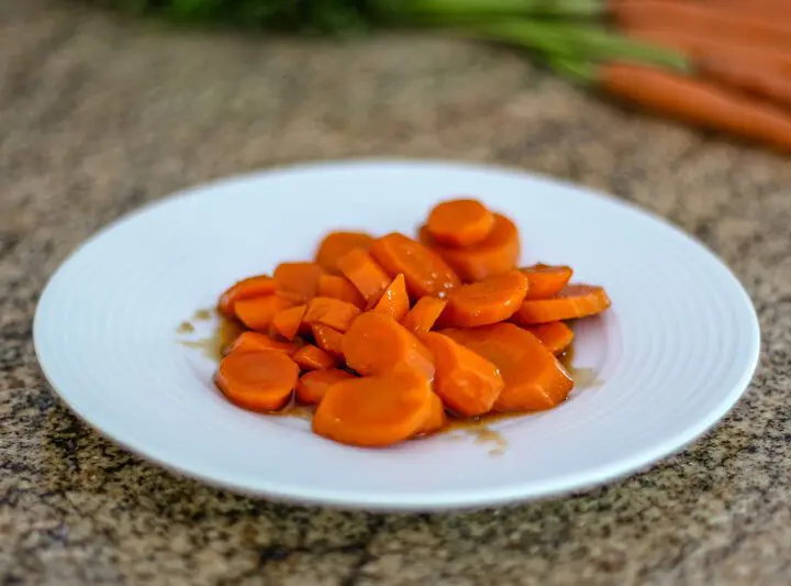 glazed carrots on a plate