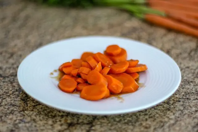 glazed carrots on a plate