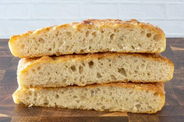 stack of focaccia slices