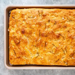 focaccia in the pan