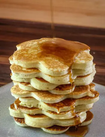 a stack of pancakes with syrup