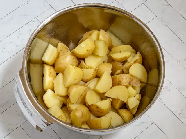 cooked potatoes for potato salad