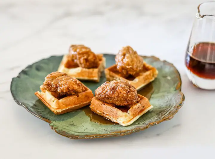 chicken and waffles, bite-sized appetizers or snacks