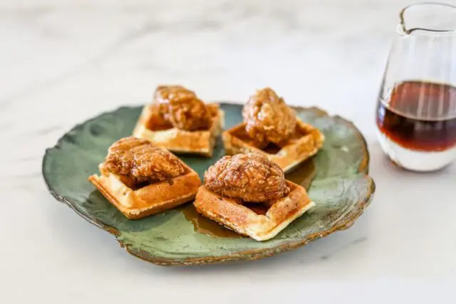 chicken and waffles, bite-sized appetizers or snacks