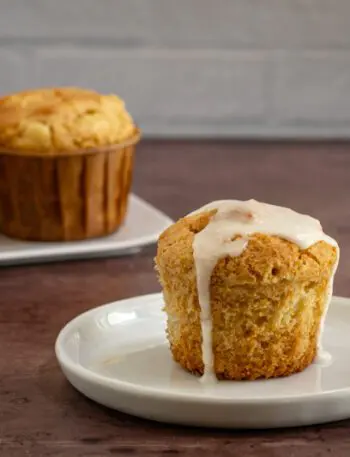 gluten free pineapple muffins drizzled with icing