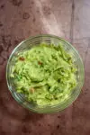 Small bowl with homemade guacamole