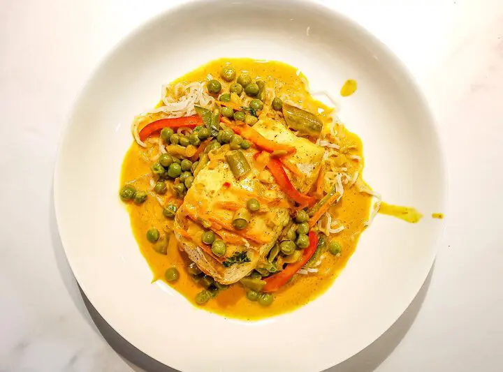 halibut with thai style sauce