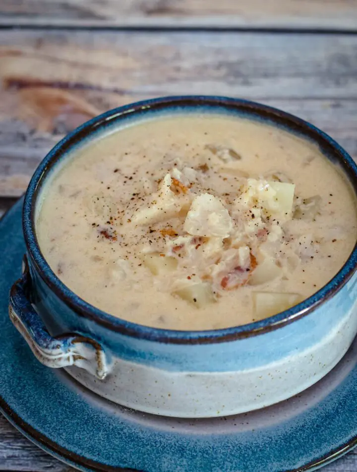 A bowl of fish chowder