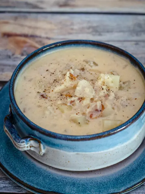 A bowl of fish chowder