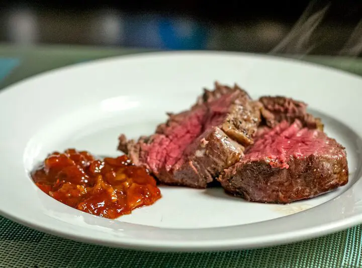 henry bain sauce alongside roast beef tenderloin