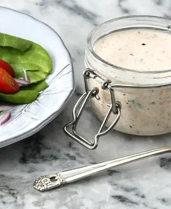 homemade ranch dressing in a jar