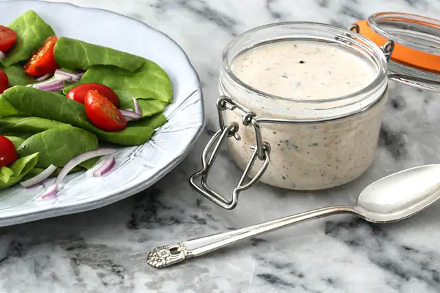 homemade ranch dressing in a jar