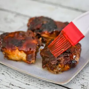 honey and peanut glazed chicken thighs