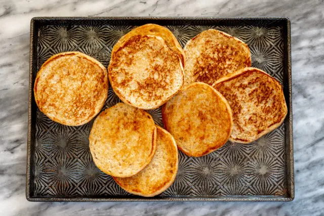 Toasted buns for butter burgers.