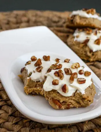 iced applesauce cookies with pecans