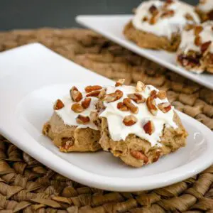 iced applesauce cookies with pecans