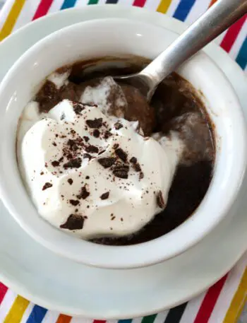 instant pot chocolate pot de crème in a ramekin