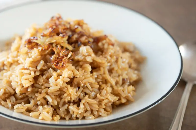 closeup of instant pot parsi rice
